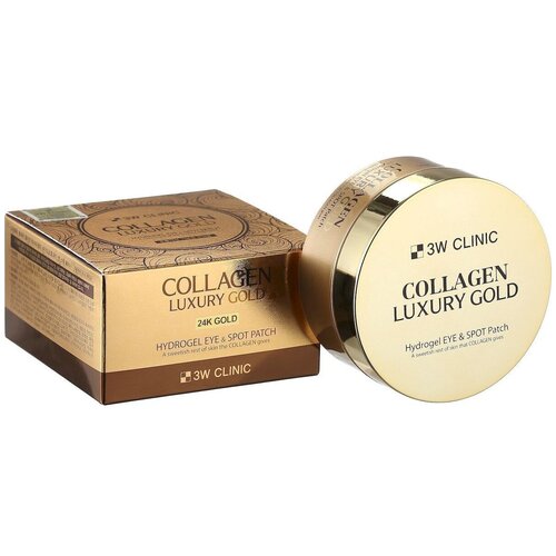 гидрогелевые патчи 3w clinic collagen luxury gold hydrogel eye 3W Clinic гидрогелевые патчи Collagen luxury gold hydrogel eye & spot patch, 60 шт.