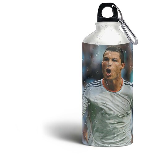 фото Бутылка спортивная,туристическая фляга, 500мл с карабином спорт футбол криштиану роналду - 42 brutbottle