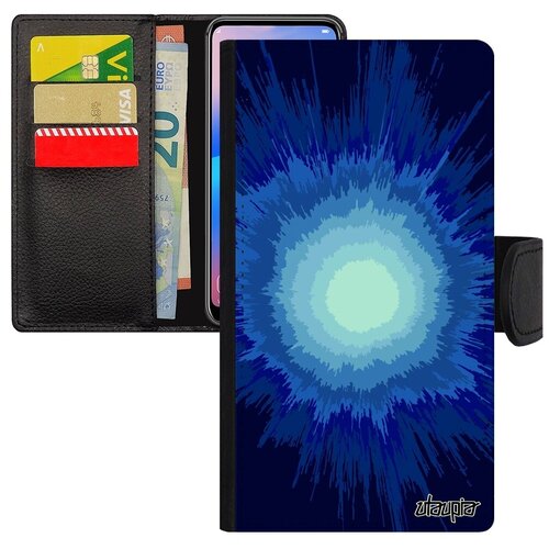 фото Красивый чехол-книжка для мобильного // iphone 8 plus // "большой взрыв" поток волны, utaupia, синий