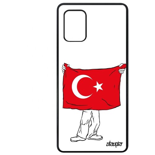 фото Противоударный чехол для // galaxy a71 // "флаг турции с руками" государственный стиль, utaupia, белый