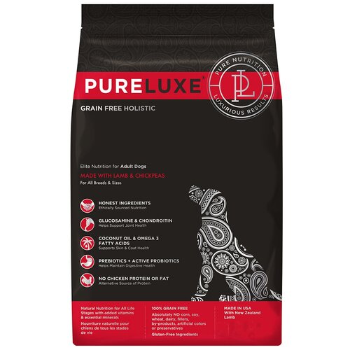 Корм PureLuxe Adult для собак, беззерновой, с ягненком и нутом, 400 г