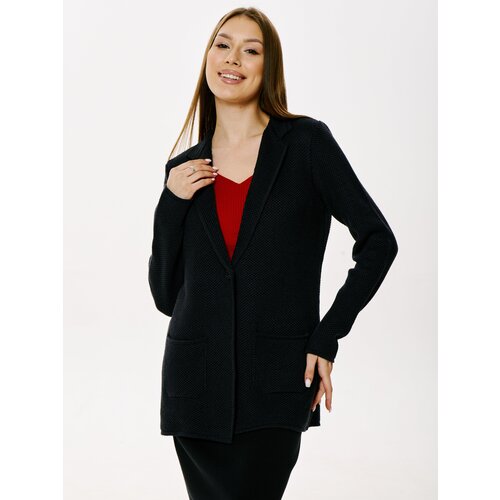Пиджак Modclick, удлиненный, силуэт прямой, размер 40-42, черный