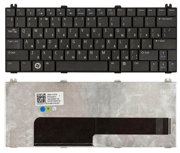 Клавиатура для нетбука Dell 0K124J русская черная 1020₽