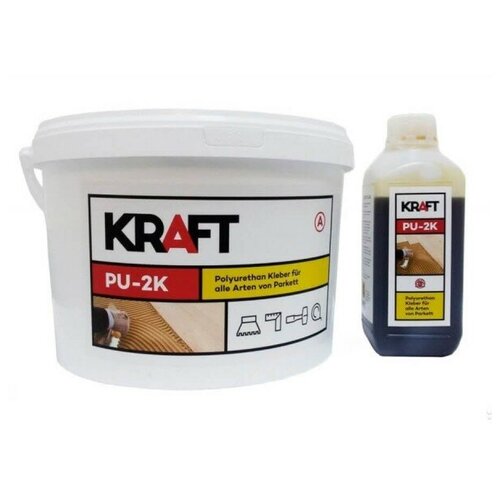 Клей двухкомпонентный полиуретановый Kraft PU-2K (10кг) KPU-2K10 клей kraft pu 2k