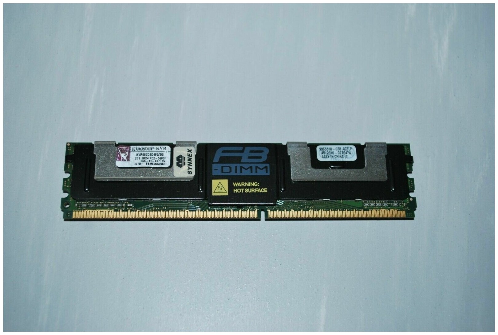 Память FB-DIMM PC-5300 DDR2 4Gb Kingston ECC Reg 667Mhz CL5 1.8V (KVR667D2Q8F5/4G)