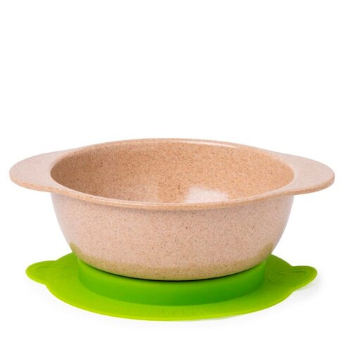 фото Тарелка детская на присоске skiico kitchenware 0,4л / тарелка из эко продуктов / тарелка из рисовой шелухи эко для детей зеленая