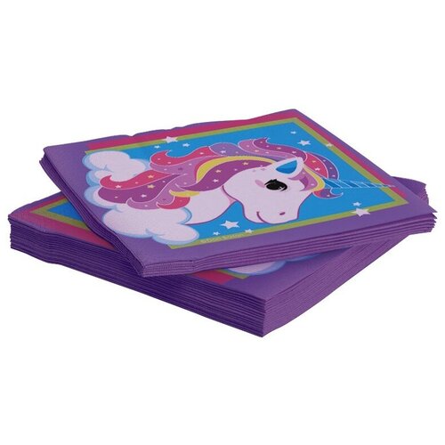 фото Салфетки, нежный единорог, сиреневый, 33*33 см, 20 шт. дон баллон