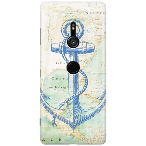фото Re:pa накладка transparent для sony xperia xz3 с принтом "якорь на карте"