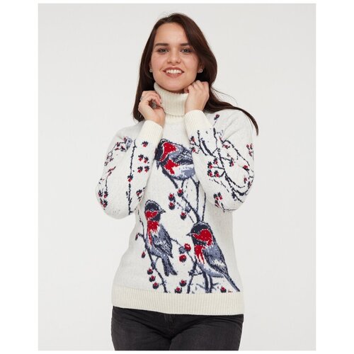 фото Женский свитер со снегирями pulltonic