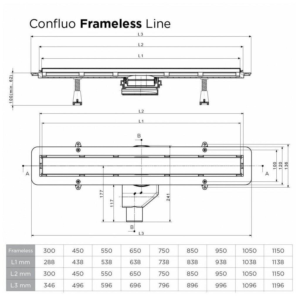 Лоток душевой Confluo Frameless Line 850 мм Black Matte, Pestan 13701322 - фотография № 10
