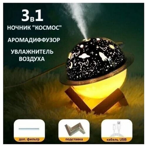 3D светильник-ночник с увлажнителем воздуха Сатурн 3в1 250мл 185000₽