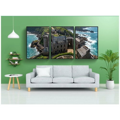 фото Набор модулных постеров для интерьера "бретань, франция, замок" 60x90 см. в тубусе, без рамки lotsprints