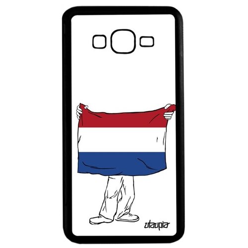 фото Защитный чехол для смартфона // galaxy grand prime // "флаг голландии с руками" стиль государственный, utaupia, белый