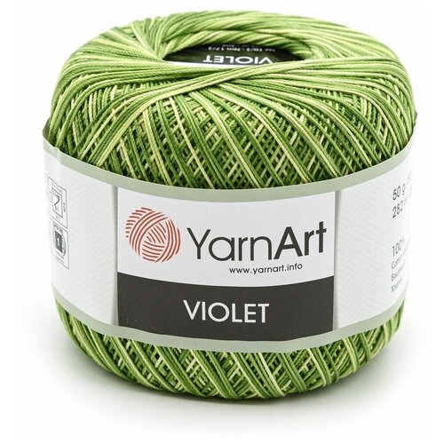 Пряжа YarnArt Violet Melange, 7732085_0188 меланж, 100% мерсеризированный хлопок, 50 г, 282 м, упаковка 6 шт