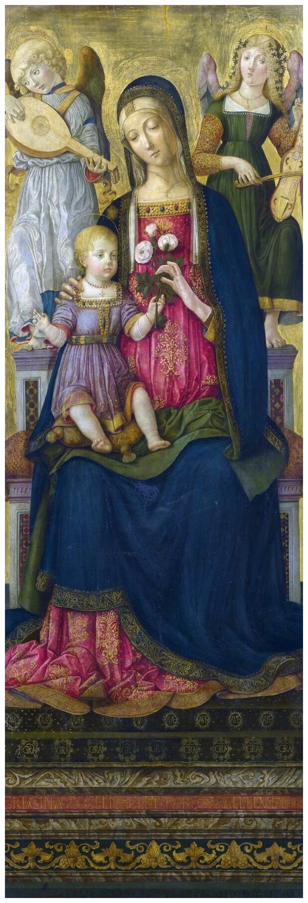 Репродукция на холсте Мадонна с младенцем 1 (The Virgin and Child (1)) Бенвенуто ди Джованни 30см. x 90см.