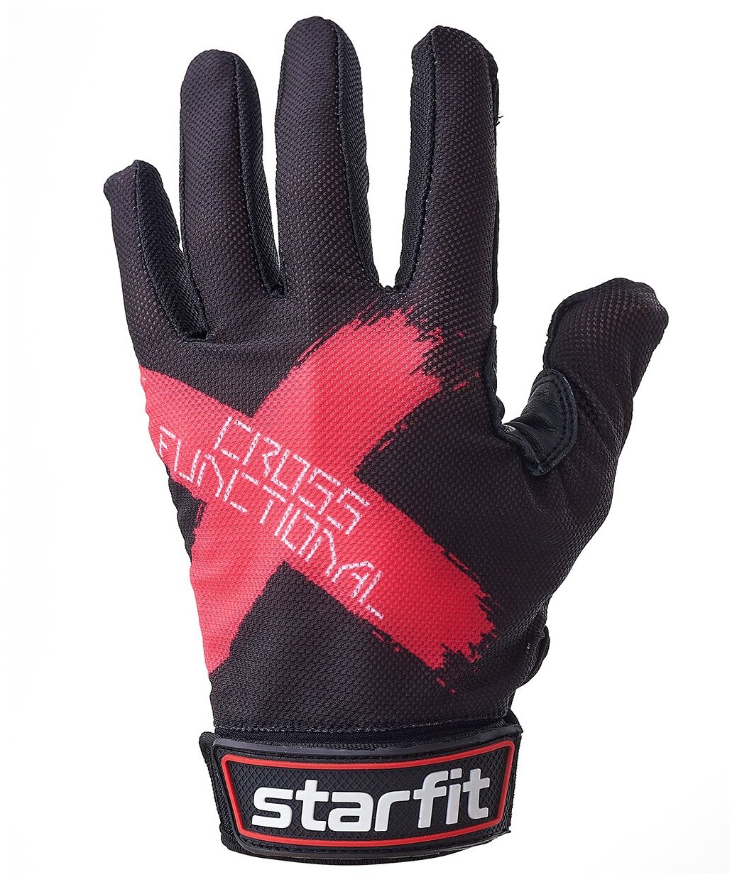 Перчатки для фитнеса Starfit WG-104, с пальцами, черный/красный, L