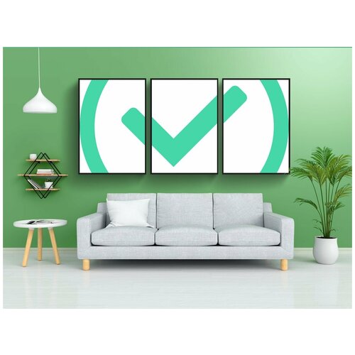 фото Набор модулных постеров для интерьера "крюк, флажок, чек об оплате" 60x90 см. в тубусе, без рамки lotsprints