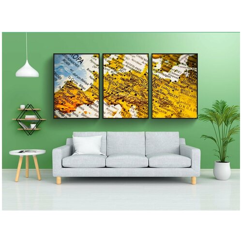 фото Набор модулных постеров для интерьера "карта, европа, страны" 60x90 см. в тубусе, без рамки lotsprints