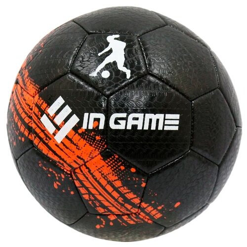 Мяч футбольный INGАME GIFT, размер 5, черный-голубой-зеленый