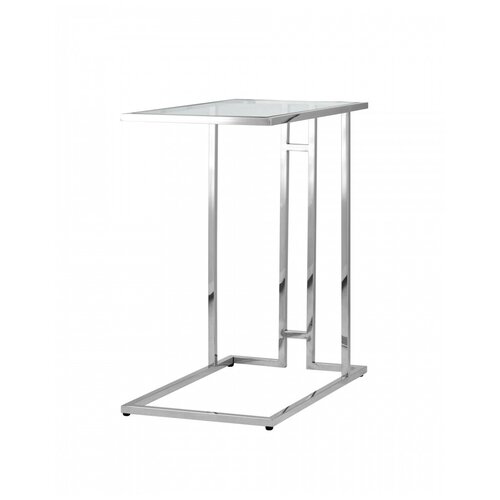 фото Стол stool group журнальный бостон 50*32 каркас из нержавеющей стали серебро стекло прозрачное