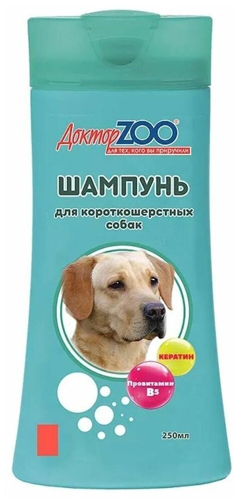 ДокторZOO Шампунь антипаразитарный, для короткошерстных собак с провитамином В5, 250 мл - 2 шт - фотография № 1