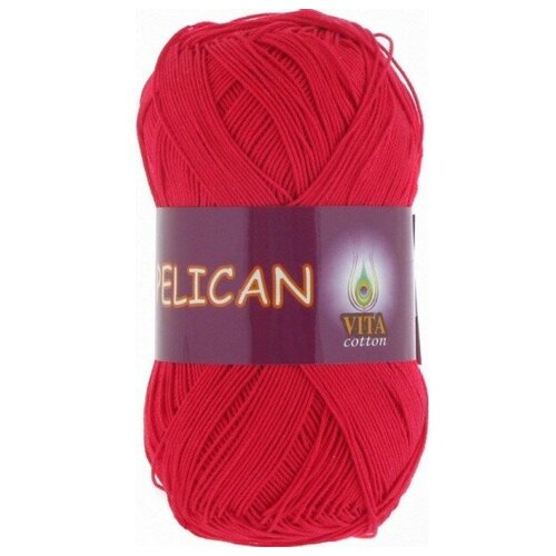 Пряжа Vita cotton Pelican красный (3966), 100%хлопок, 330м, 50г, 1шт