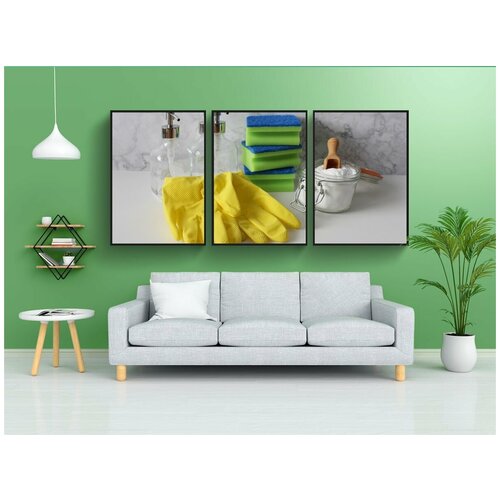 фото Набор модулных постеров для интерьера "hanschuhe, уборка, чистый" 60x90 см. в тубусе, без рамки lotsprints