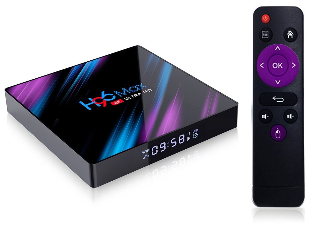 H96 MAX Android 10 ТВ-приставка 4/32 Gb четырехъядерный 64 бит 24G/5G Wifi BT 40 4K HD