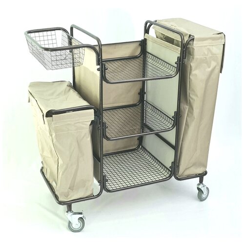 Тележка олдак разборная для горничной, ТГР 3 бежевый мешок