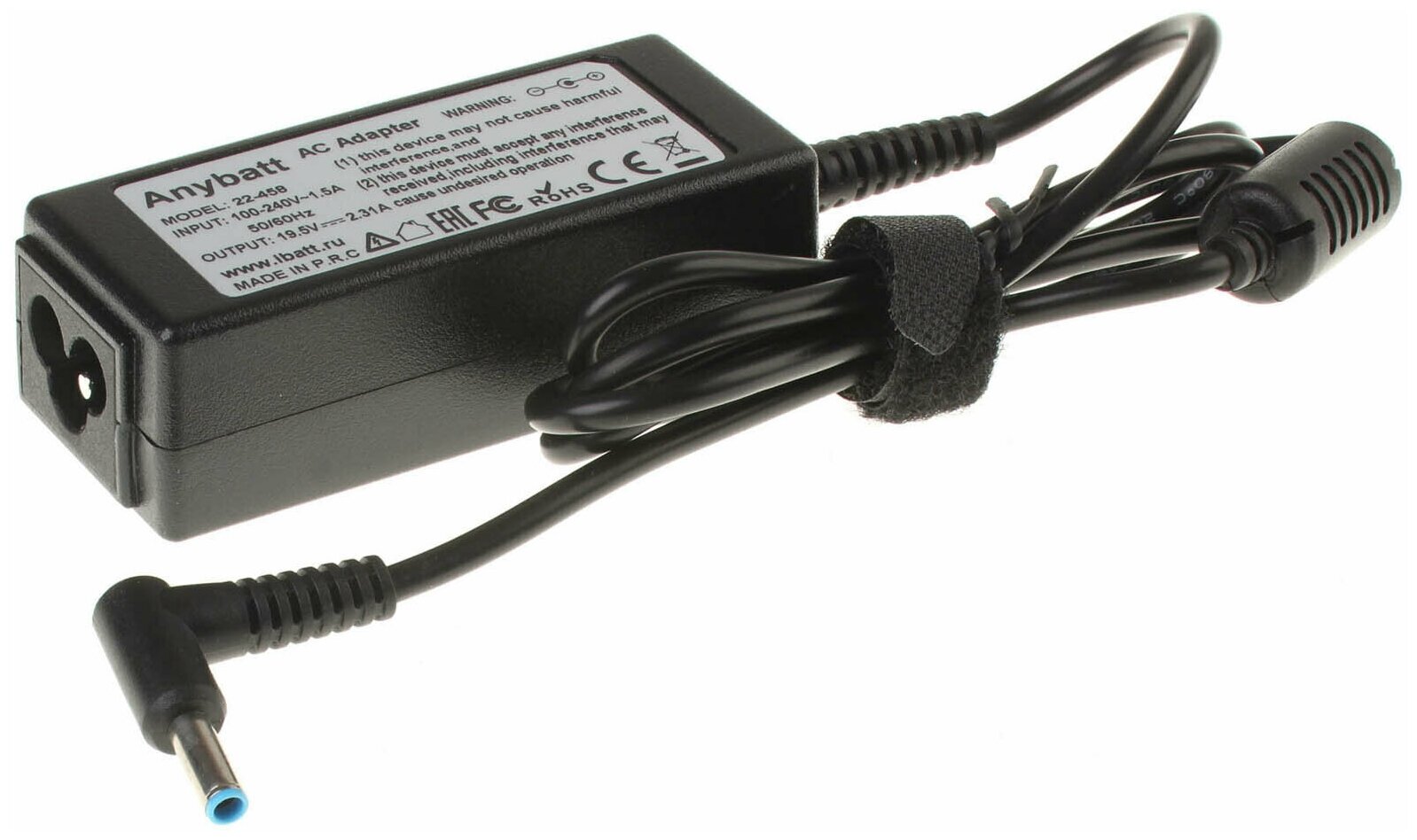 Блок питания Anybatt 22-B1-458 19,5V 2,31A, 45W, разъём 4.5*3.0 mm, pin для HP-Compaq 741727-001, HSTNN-LA40,740015-003