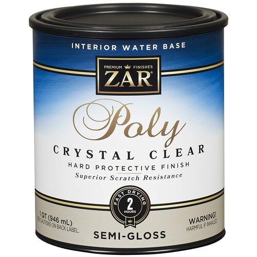 Лак ZAR Interior Water Base Poly Crystal Clear полиуретановый бесцветный, полуглянцевая, 0.95 л