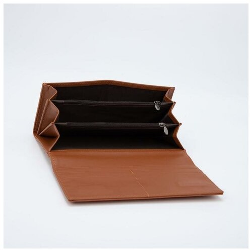 фото Кошелек женский кнр 3 отдел на магнитах, коричневый