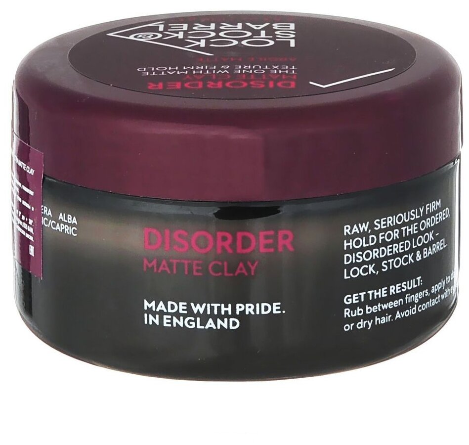 Lock Stock & Barrel Жесткая глина для коротких волос Disorder Matte Clay 100 г