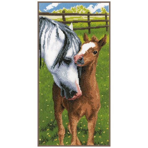фото Набор для вышивания vervaco "лошадь и жеребенок" 40x20 см