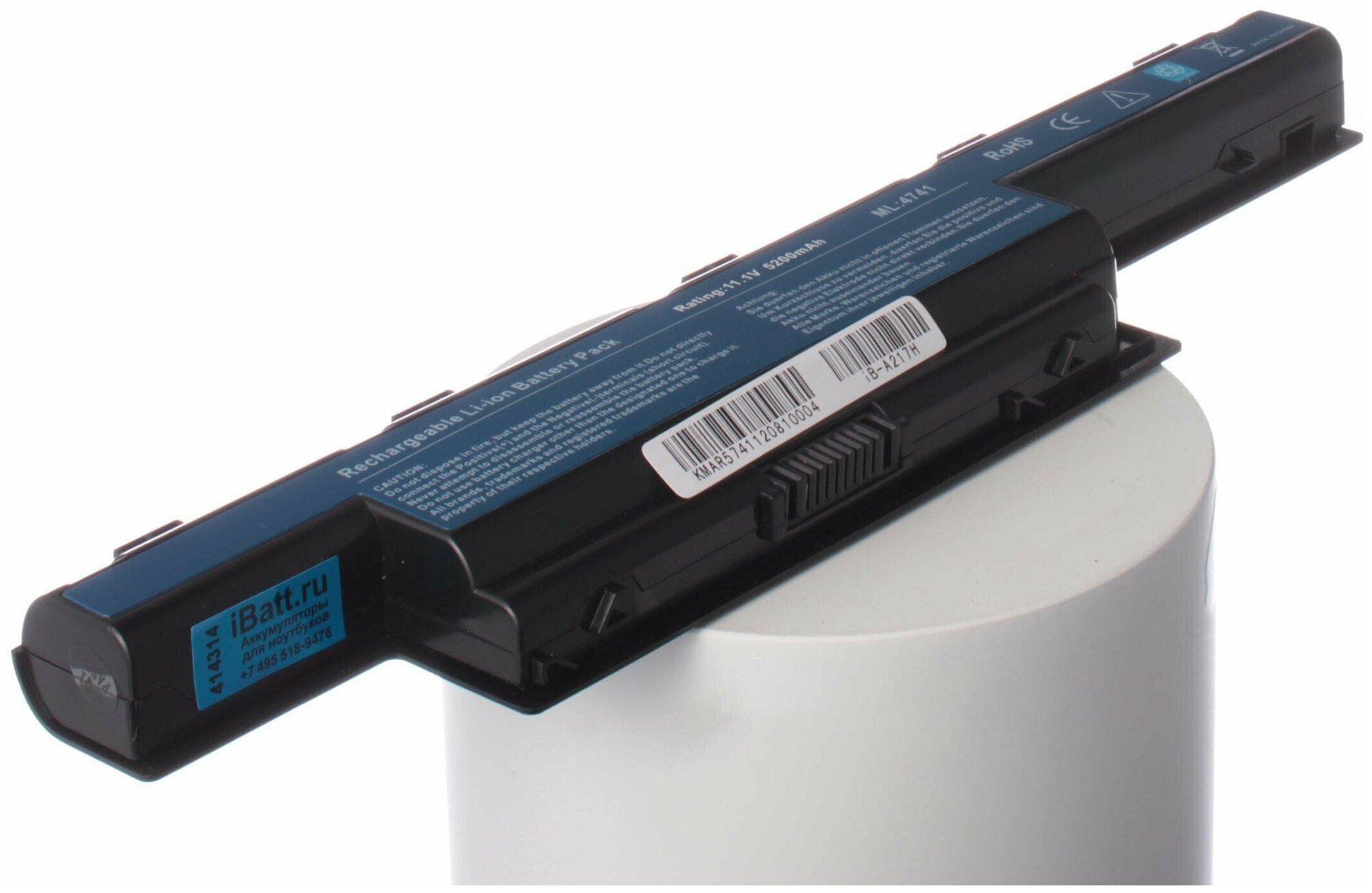 Аккумуляторная батарея iBatt iB-U4-A217H 5200mAh для Acer Aspire V3-771, eMachines E732, Aspire 5749, Aspire E1-510, Aspire 7560G, Aspire E1-772G, eMachines E640G, TravelMate 5760G, Aspire 5741, eMachines E642, Aspire 5253, eMachines E442