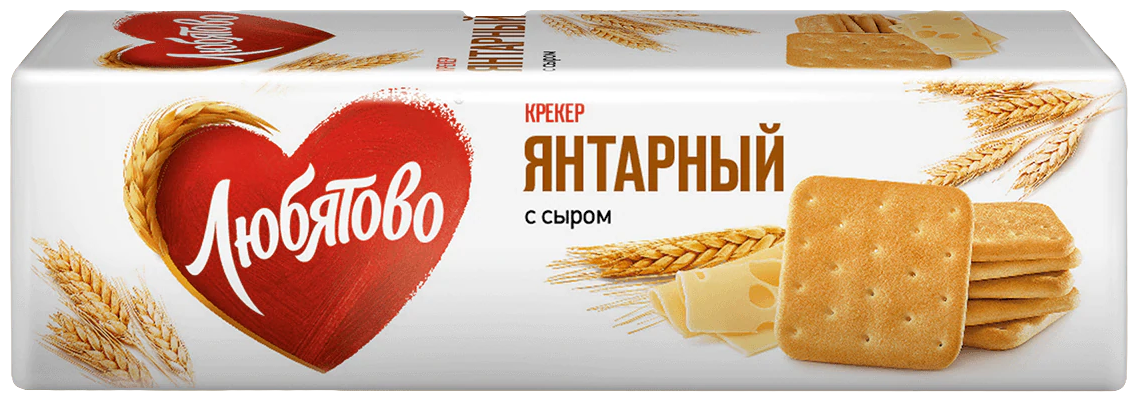 Крекер Любятово Янтарный с сыром 204г - фото №1