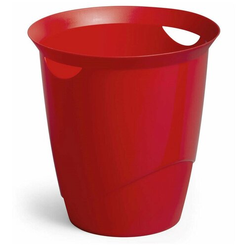 фото Легкая пластиковая корзина для мусора durable trend, 16 л., красный
