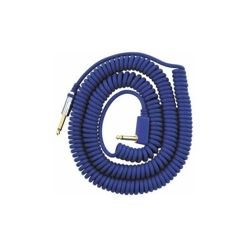 Кабель гитарный витой VOX Vintage Coiled Cable (прямой-угловой), синий
