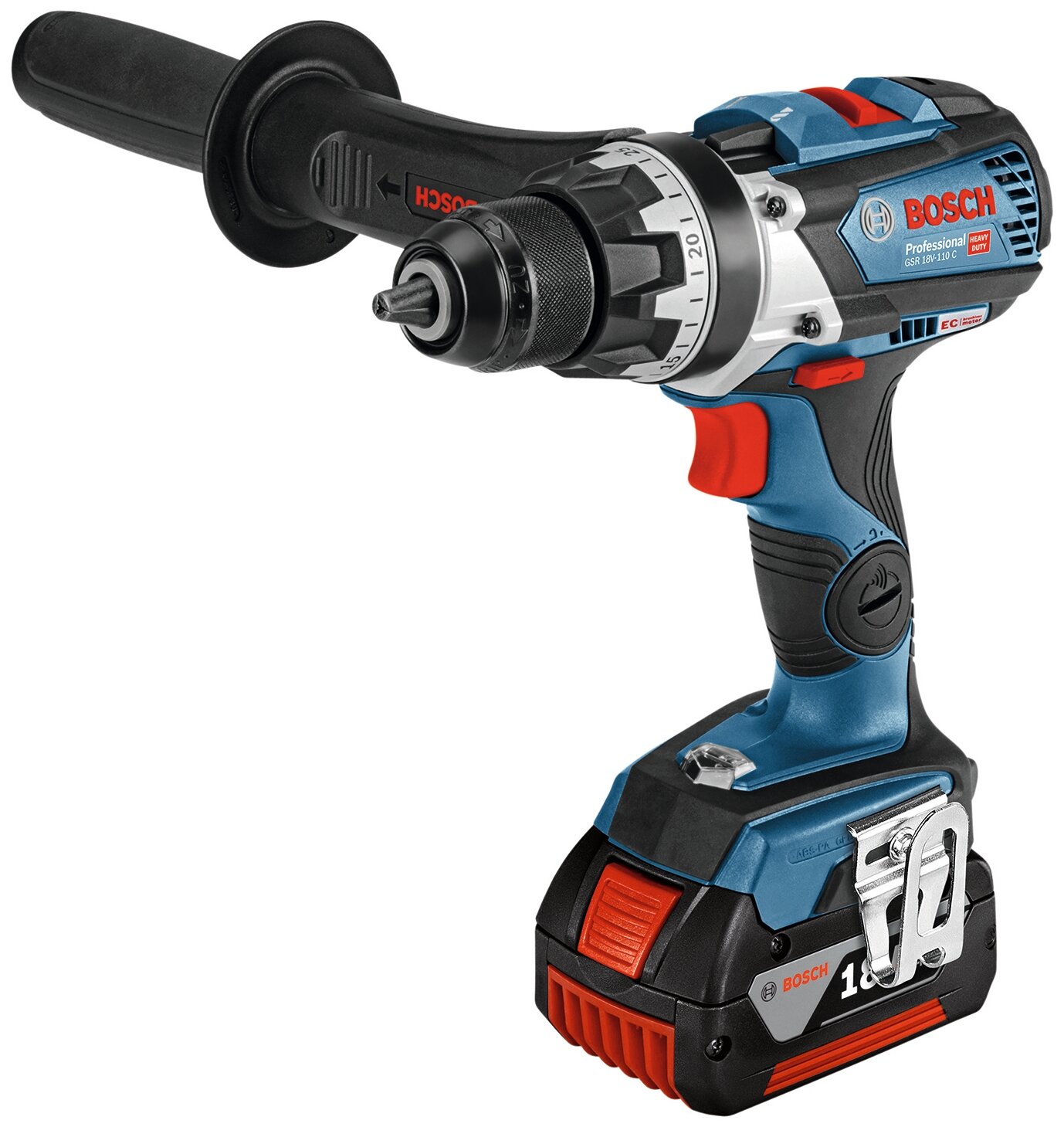 Шуруповерт Bosch GSR 18V-110 C Professional 06019G010C (с 2-мя АКБ, кейс)