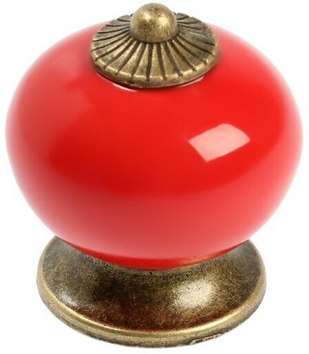 Ручка кнопка DOME Ceramics 003, керамическая, красная - фотография № 5