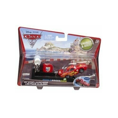 Машинка Lightning McQueen Молния Маквин с пусковым устройством из серии 'Тачки-2', Mattel