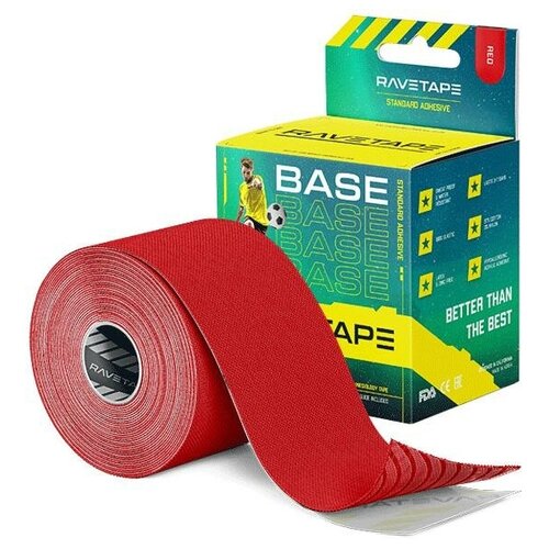 , кинезио тейп RAVETAPE, Base, 5 см x 5 м, red