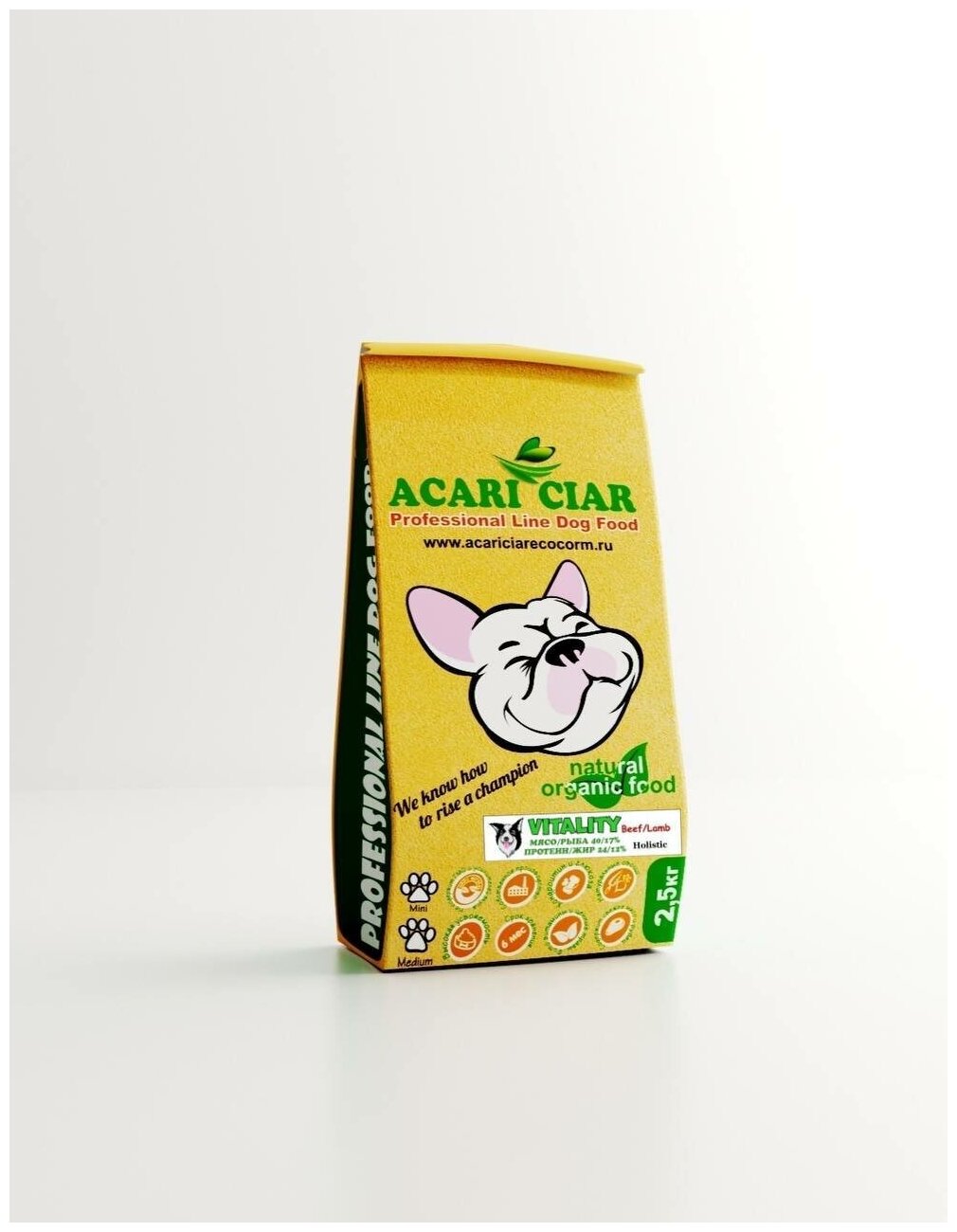 Корм сухой Acari Ciar VITALITY BEEF/LAMB Holistic 2.5 кг (Мини гранула) Холистик для собак всех пород