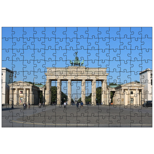 фото Магнитный пазл 27x18см."берлин, бранденбургские ворота, панорама" на холодильник lotsprints