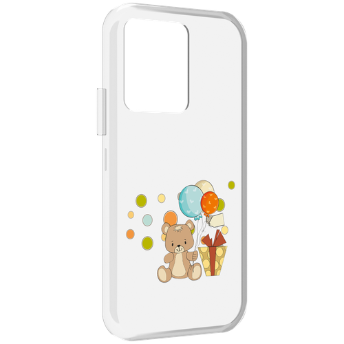 Чехол MyPads медвеженок с подарком для Vivo iQOO 10 задняя-панель-накладка-бампер