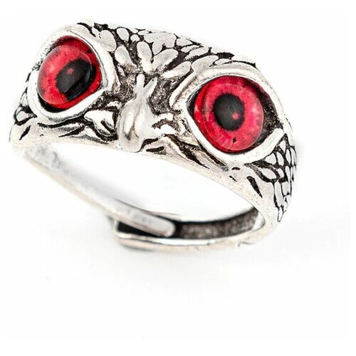 фото Кольцо "сова" с регулируемым размером (красные глаза) радость