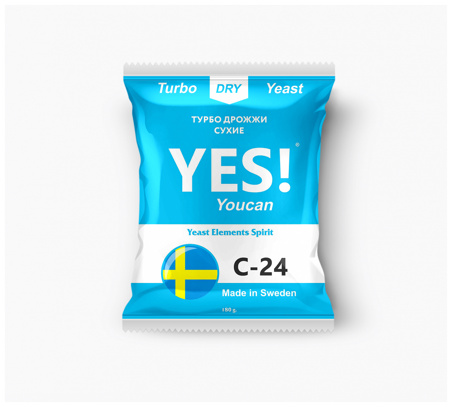 Спиртовые турбо дрожжи YES! C24 180гр