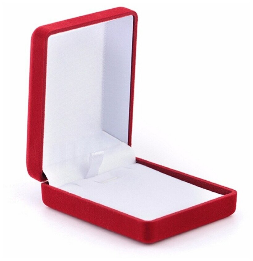 Бархатная подарочная коробка для цепочки с кулоном, красная
