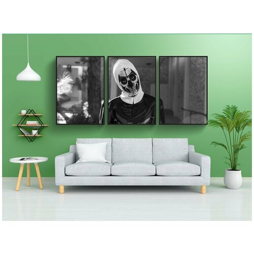 фото Набор модулных постеров для интерьера "маска, сейчас fortnite, балахон" 60x90 см. в тубусе, без рамки lotsprints