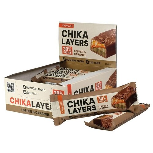 Протеиновый батончик Chikalab – Chika Layers - Toffee & Caramel (20 шт)